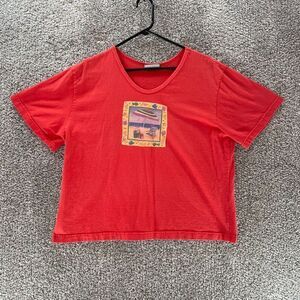 Vintage Soft As A Grape Shirt Womens Extra Large Pink Beach Chair Logo‎ USA Made